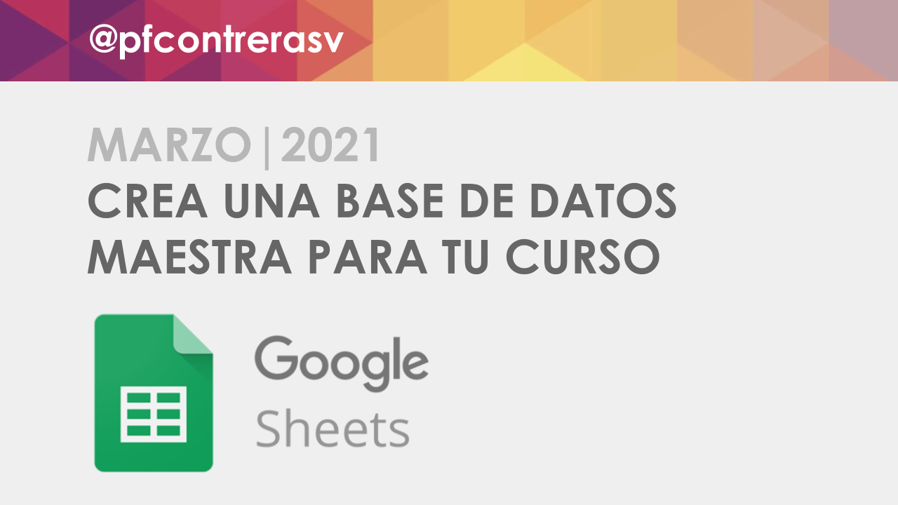 Crea una base de datos maestra para tu clase